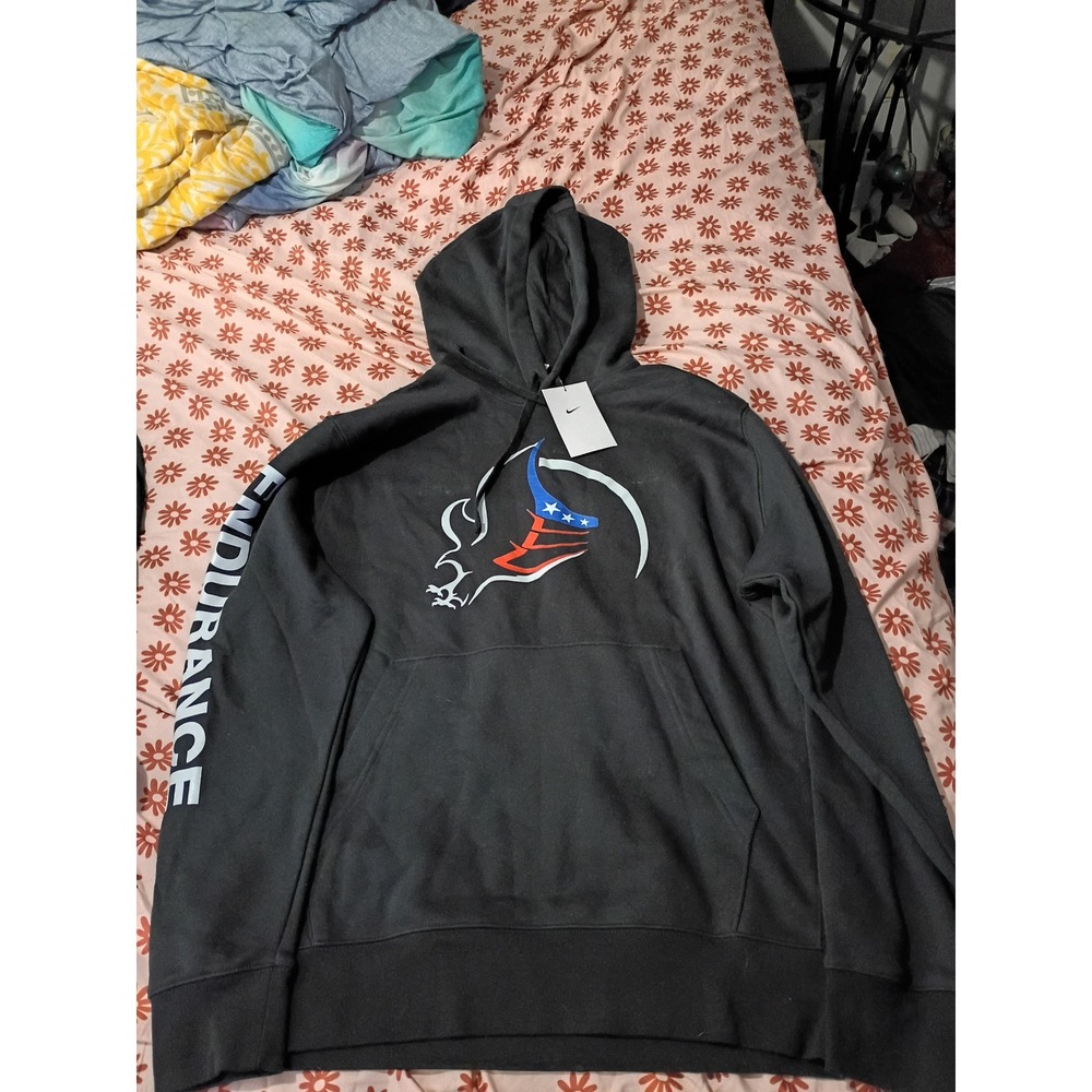 Nike Endurance Hoodie Mens Large Black Graphic Pullover Sweatshirt NWT RN56323